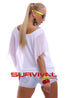 Scooped Neck Blouse Batwing Top